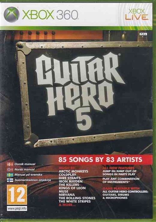 Guitar Hero 5 - XBOX Live - XBOX 360 (B Grade) (Genbrug)